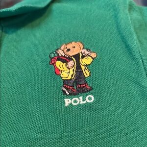 Ralph Lauren Polo Green polo shirt with Bear Embroidery BOYS